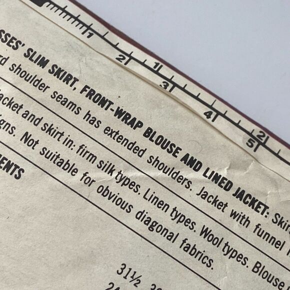 Simplicity 9795 Pattern Skirt Top Jacket Miss 16 Vintage Front Slit Back Zip - Picture 6 of 7